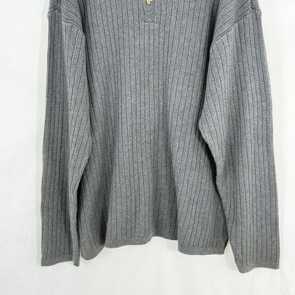 Vintage Aeropostale Sweater Mens Size XL Gray Henley Knit Ribbed Pullover - Picture 9 of 13
